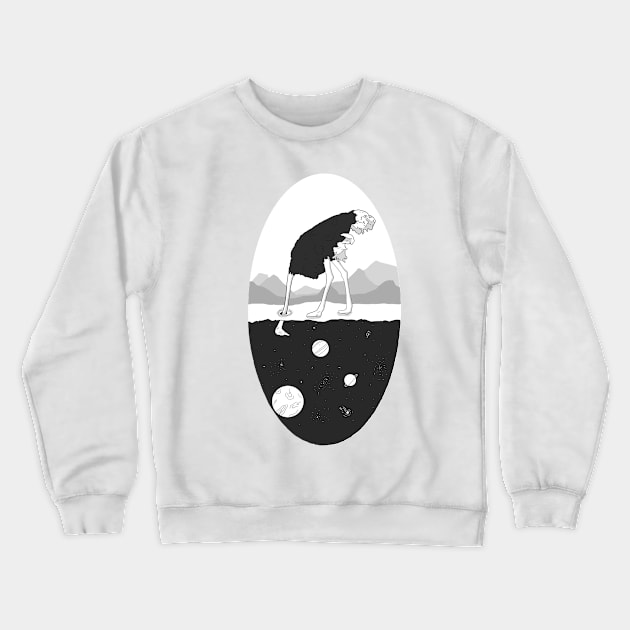 Space Ostrich Crewneck Sweatshirt by Keniixx